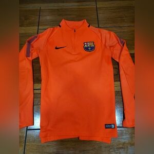 Nike FC Barcelona Orange Quarter-Zip Training Top